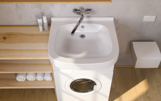 Раковина Кувшинка Юни 60 для установки над стиральной машиной